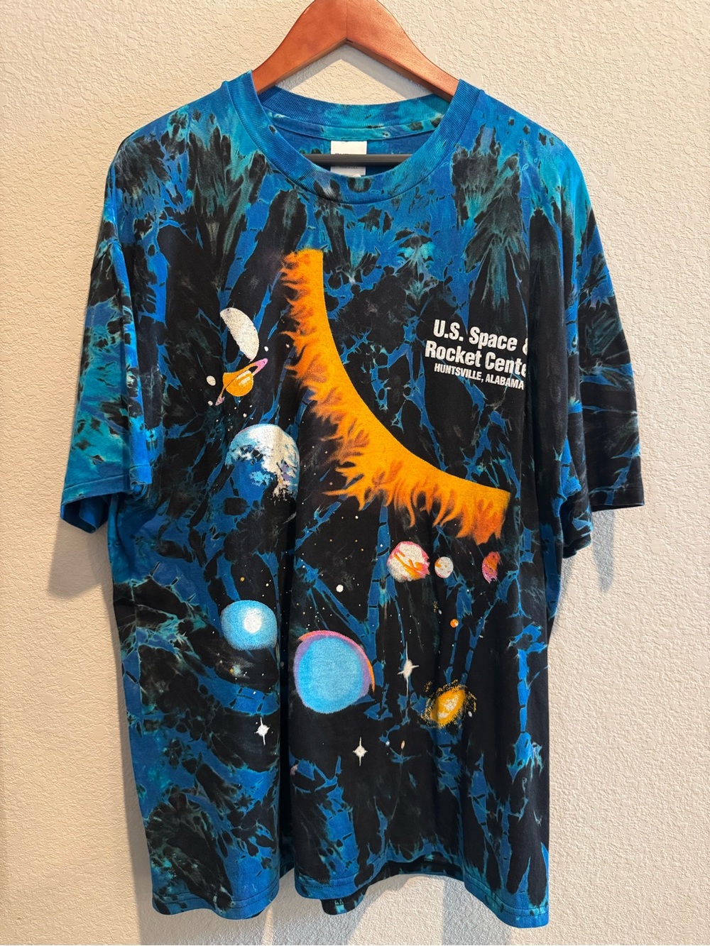 vintage 1990s RUDMAN tee U.S. Space & Rocket Center in Huntsville Alabama AOP